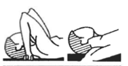 External rotation lying on the back with hands clasped behind the neck, arms flattening out to the side