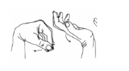 Hand pumping and bending the wrist back and forth