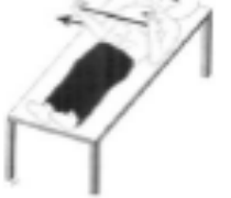 External rotation lying down, pushing the operated arm outward with a stick