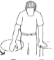 Pendular exercise: bending at the waist, letting the arm hang and circle