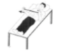 External rotation lying down, pushing the operated arm outward with a stick
