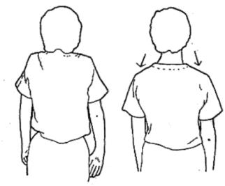 Shoulder shrugs: shrugging the shoulders upwards and backwards in a circular motion
